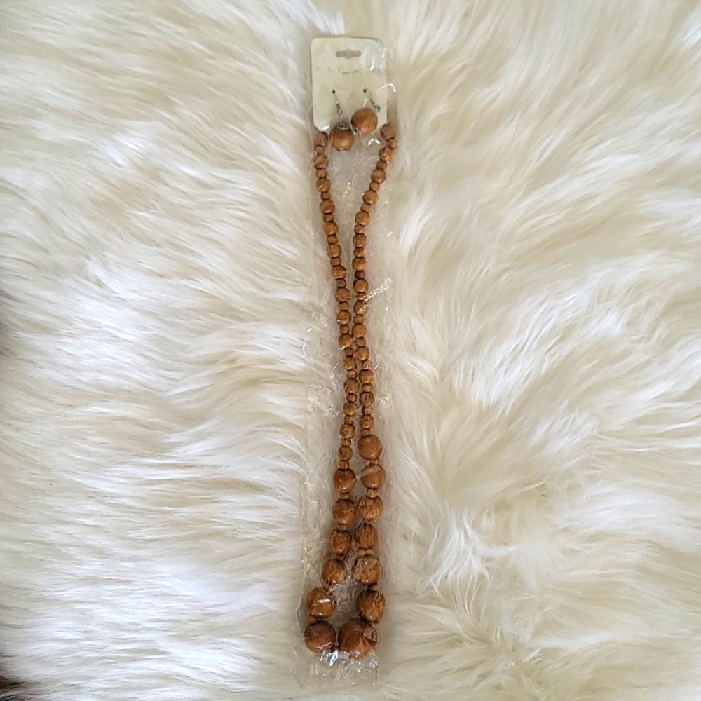 Bamboo Necklace and earrings